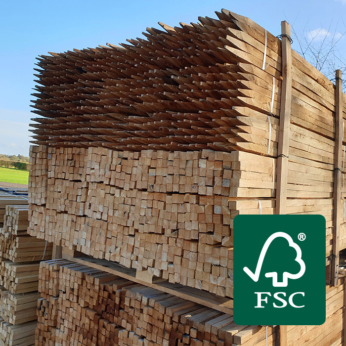 FSC&reg; Certified Hardwood Square Sawn Tree Stakes